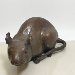 8 inch bronze sculpture home decoration auspicious animal rat statue